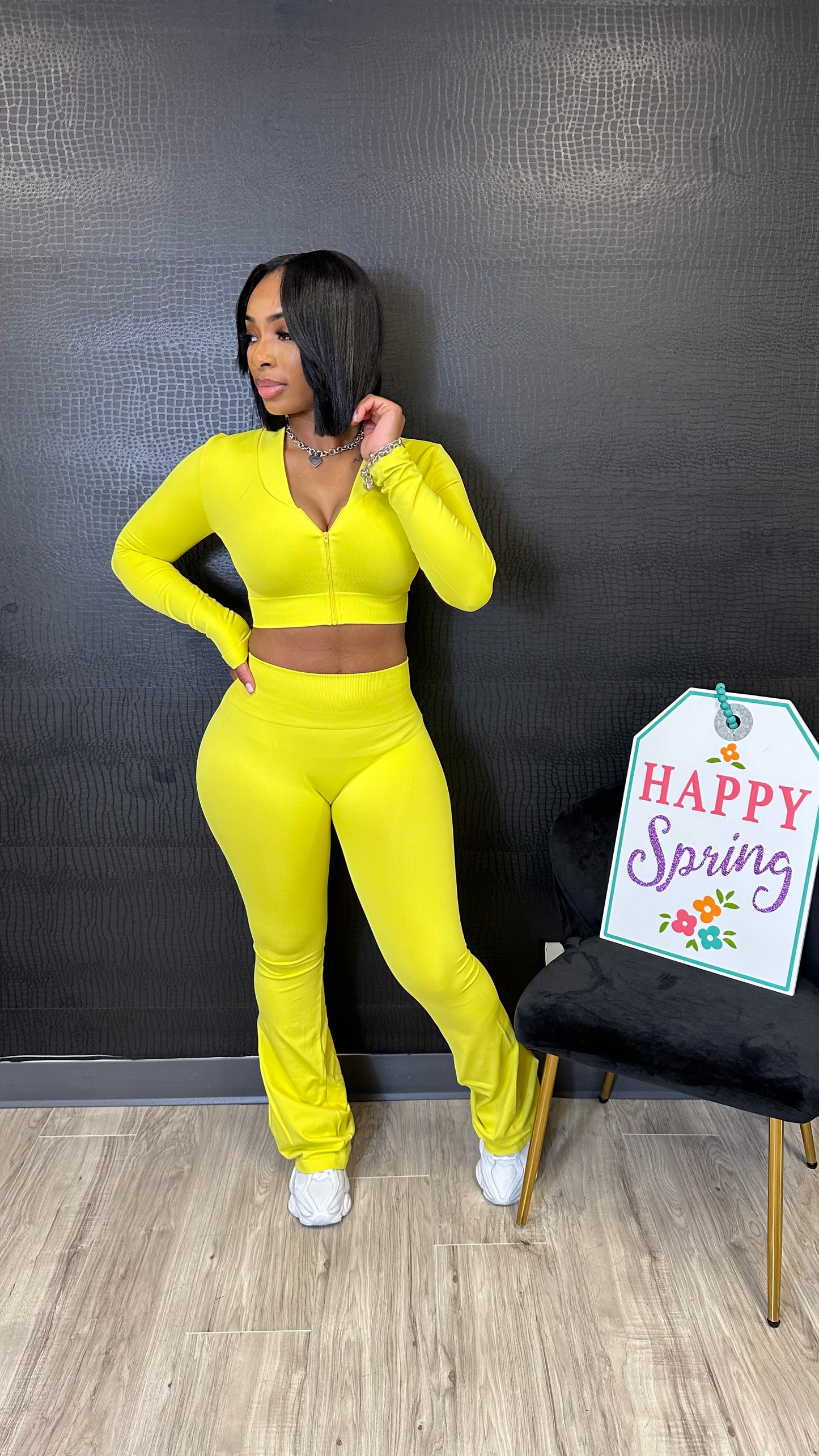 PRE-ORDER “So Velvet “ Yellow Seamless Set